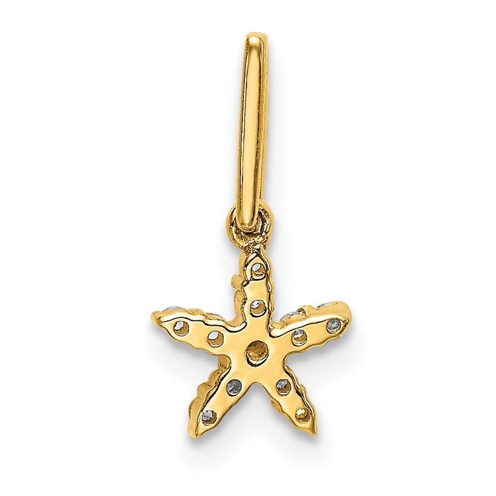 14K Gelbgold Stern-Anhänger mit echten Diamanten und gelben Saphiren