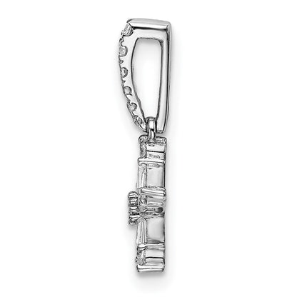 14K Weißgold Anhänger Stern mit echten Diamanten