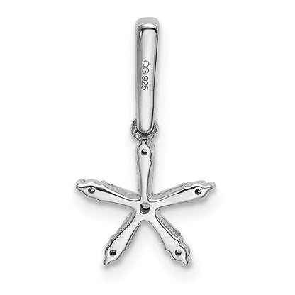 14K Weißgold Anhänger Stern mit echten Diamanten