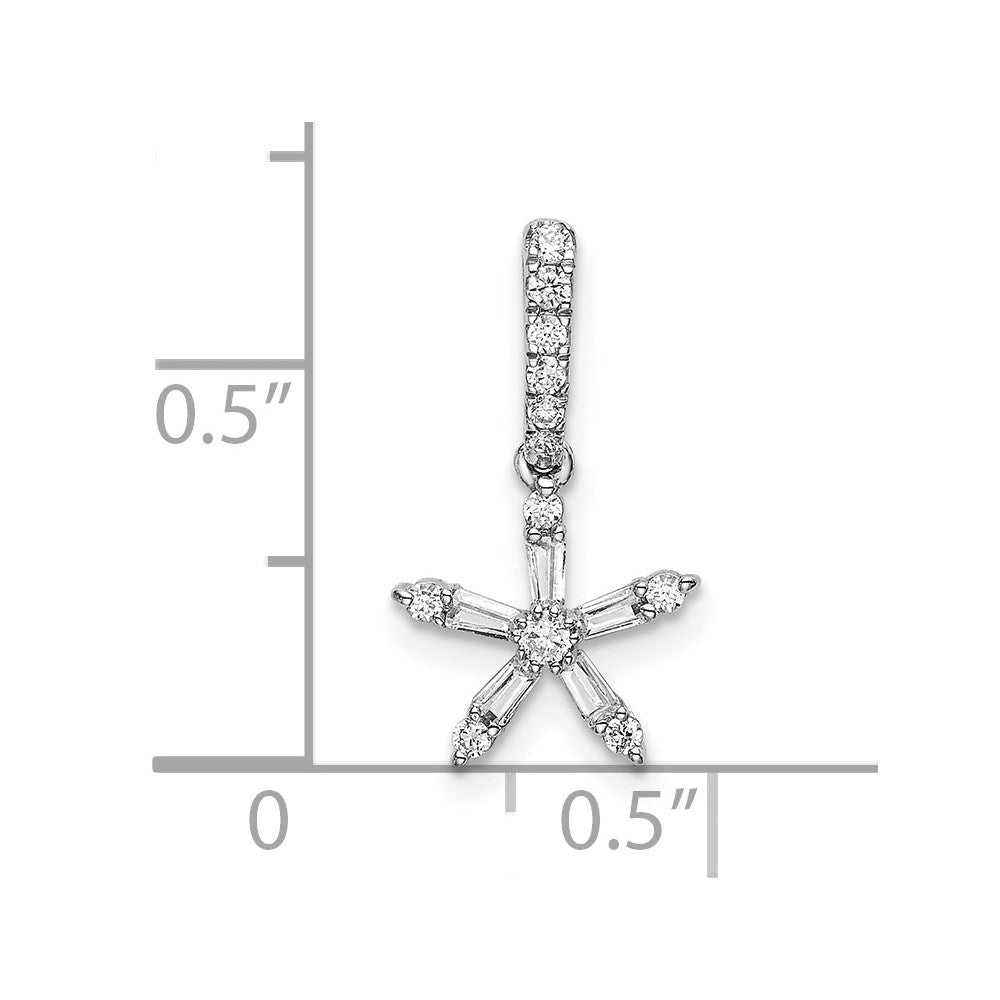 14K Weißgold Anhänger Stern mit echten Diamanten