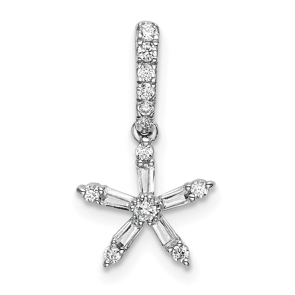 14K Weißgold Anhänger Stern mit echten Diamanten