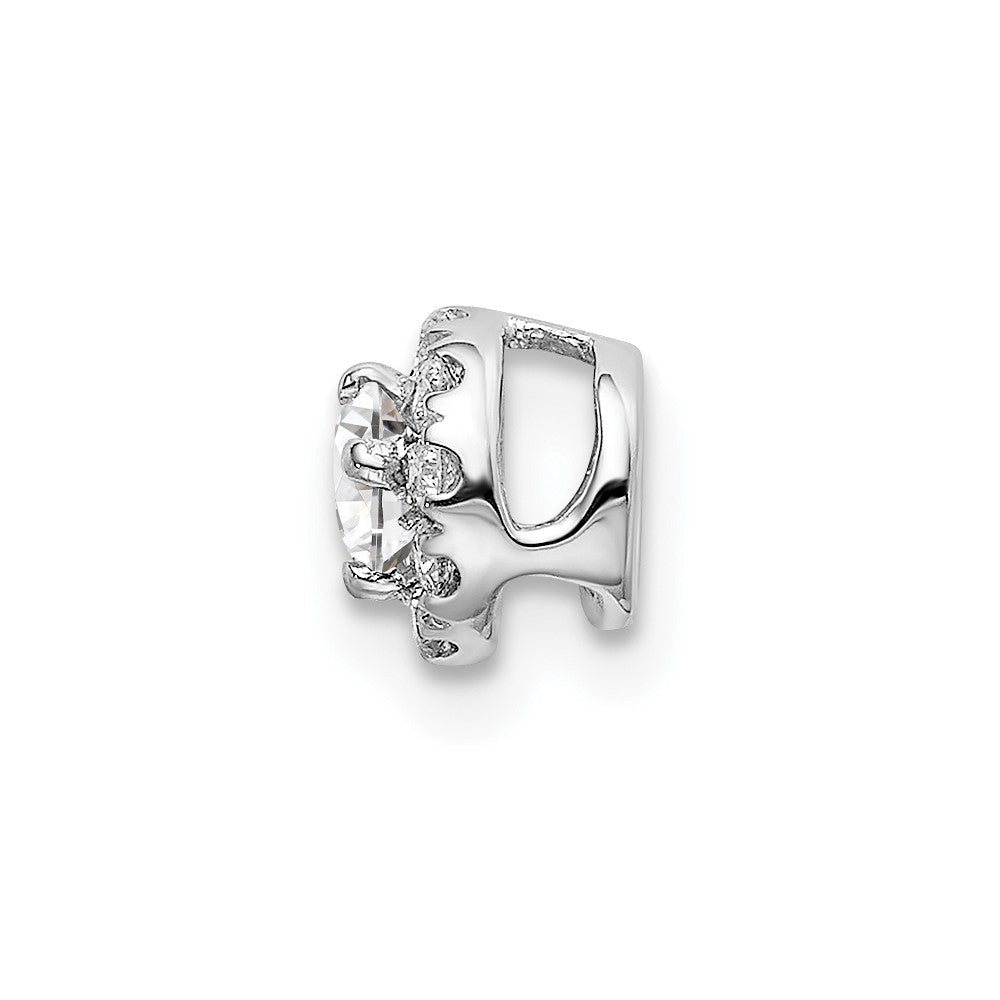 14K Weißgold 0,25 ct. Laborgezüchteter Diamant VS/SI+ G+ Runder Halo-Ketten-Gleitanhänger