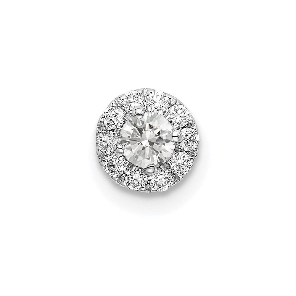 14K Weißgold 0,25 ct. Laborgezüchteter Diamant VS/SI+ G+ Runder Halo-Ketten-Gleitanhänger