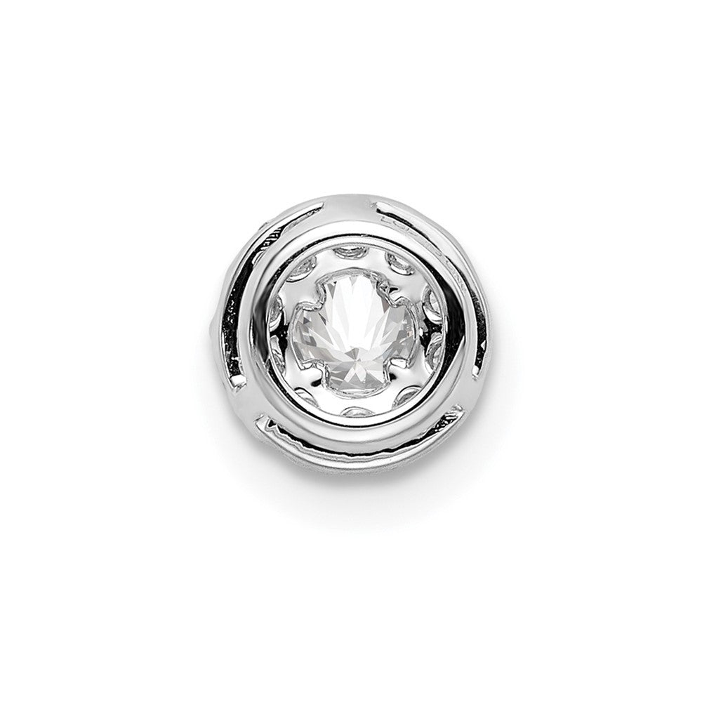 14K Weißgold 0,33 ct. Laborgezüchteter Diamant VS/SI+ G+ Runder Halo Ketten-Gleitanhänger