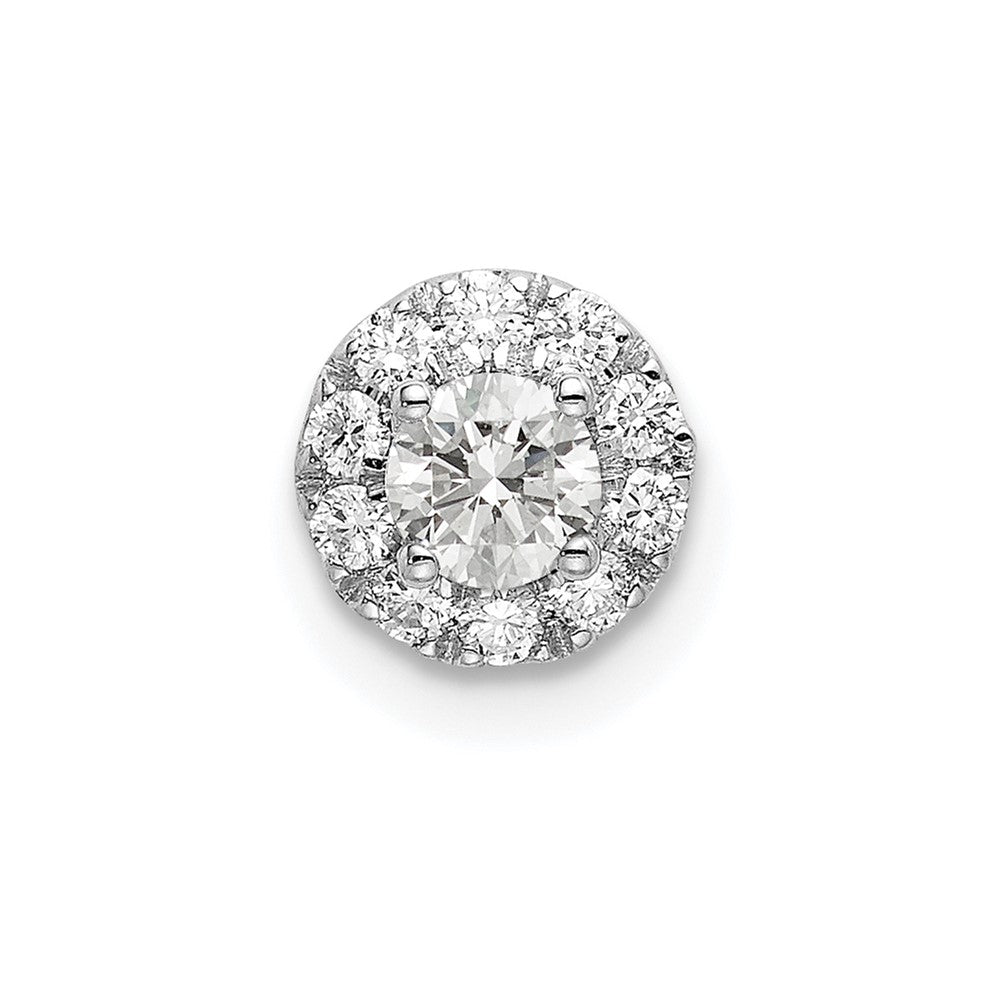 14K Weißgold 0,33 ct. Laborgezüchteter Diamant VS/SI+ G+ Runder Halo Ketten-Gleitanhänger