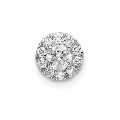 14K Weißgold 0,33 ct. Laborgezüchteter Diamant VS/SI+ G+ Runder Halo Ketten-Gleitanhänger