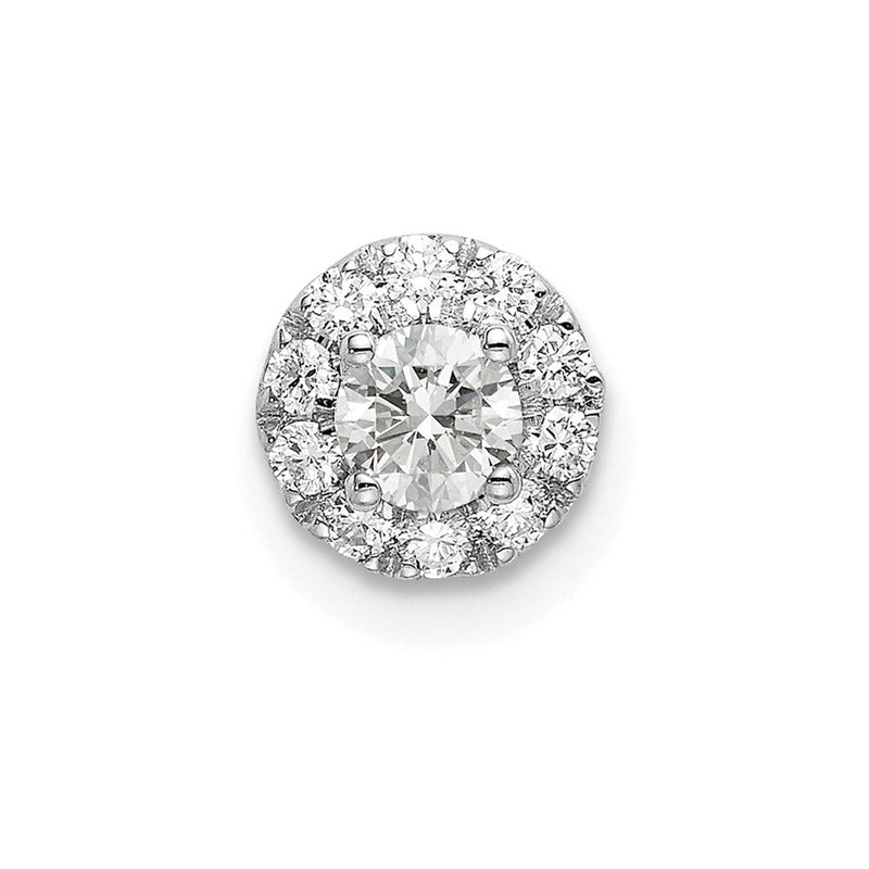 14K Weißgold 0,33 ct. Laborgezüchteter Diamant VS/SI+ G+ Runder Halo Ketten-Gleitanhänger