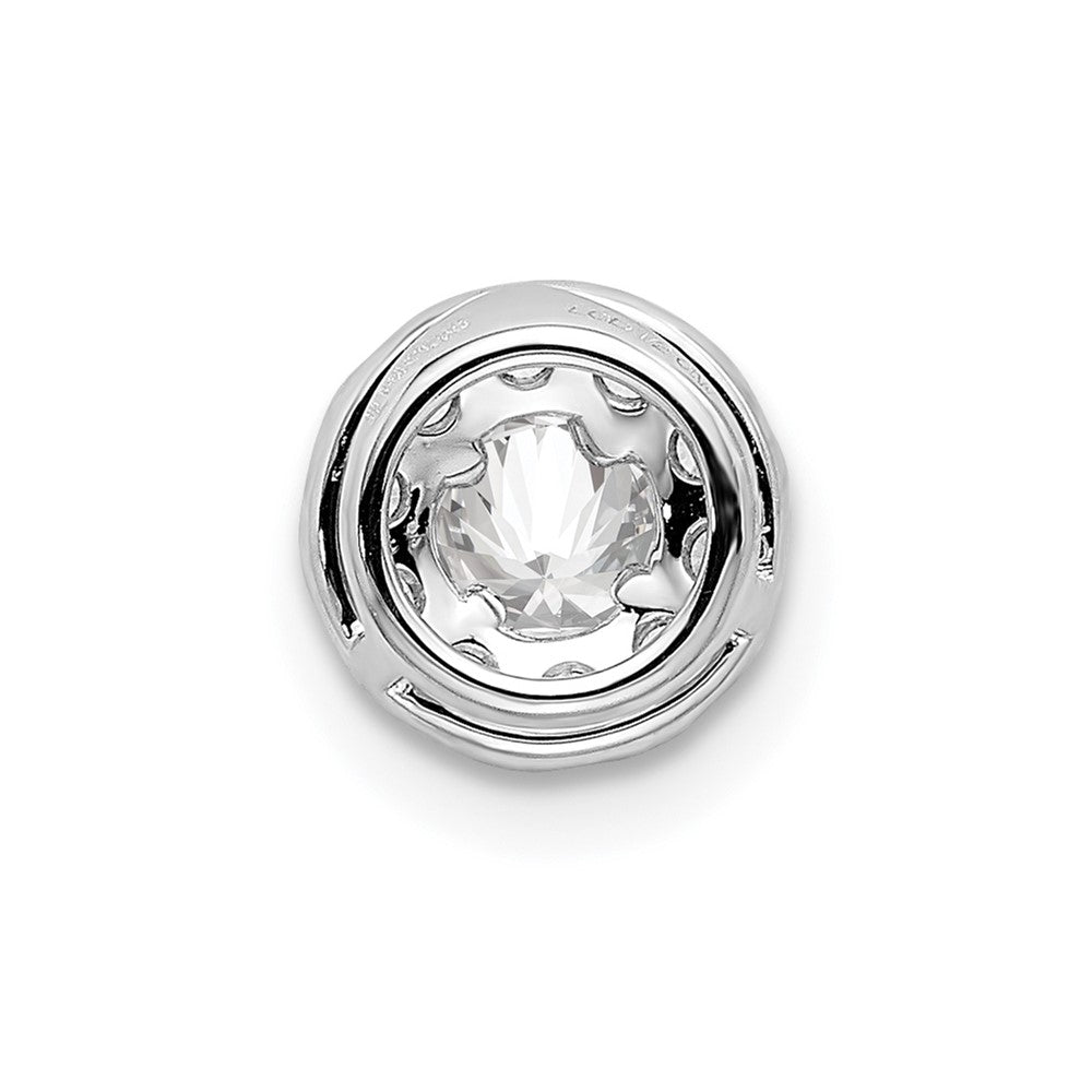 14 K Weißgold Kettenanhänger mit 0,5 ct. Laborgezüchteten Diamanten im Rundschliff, VS/SI+ G+, mit Halo, zum Auffädeln