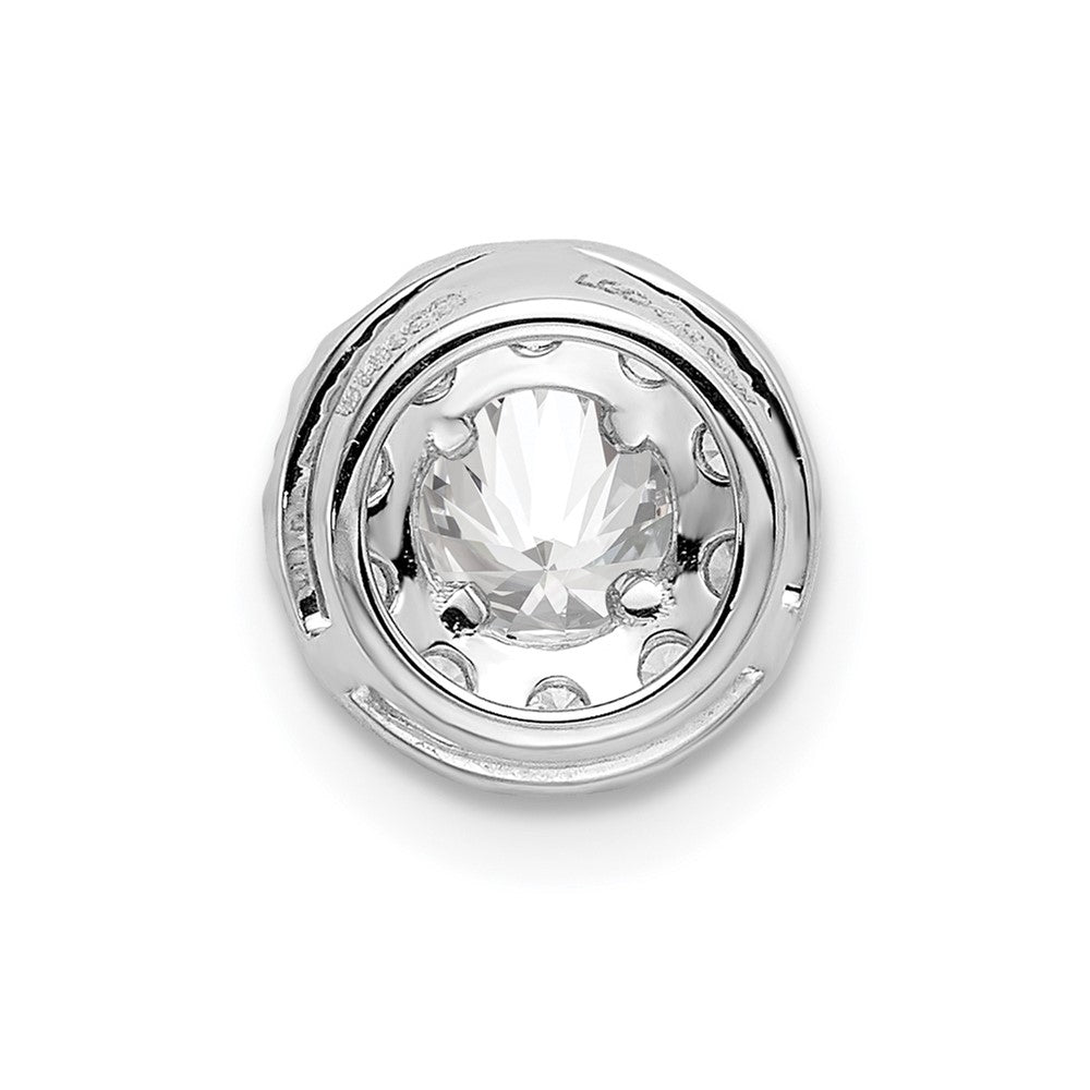 14K Weißgold Halo-Gleitanhänger mit rundem laborgezüchtetem Diamant, 0,75 ct., VS/SI+ G+