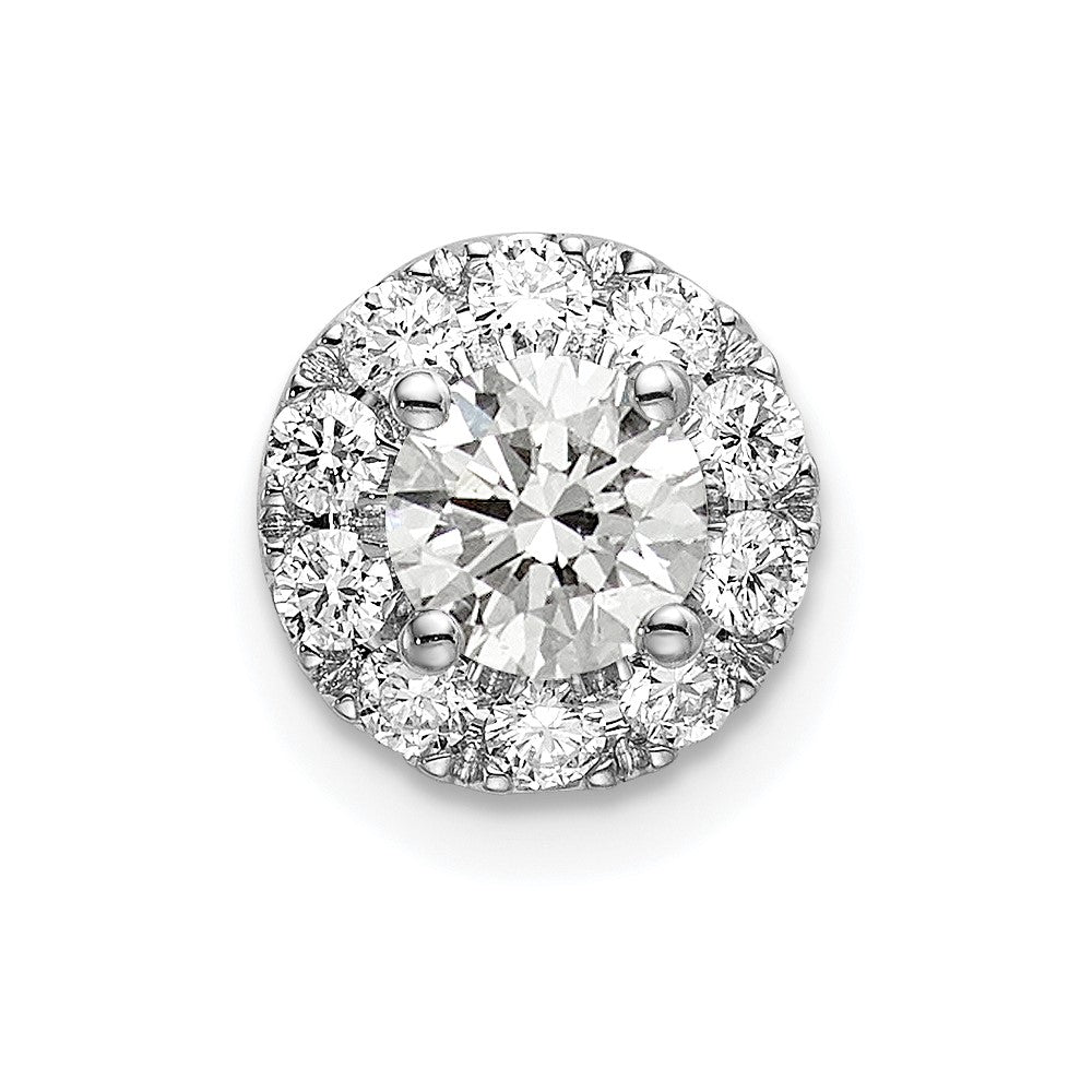 14K Weißgold Halo-Gleitanhänger mit rundem laborgezüchtetem Diamant, 0,75 ct., VS/SI+ G+