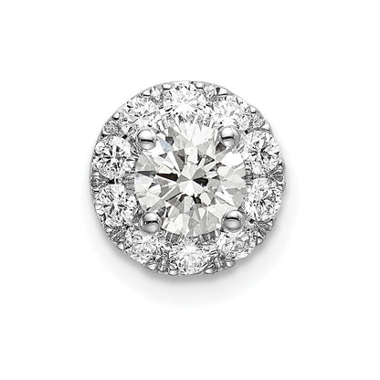 14K Weißgold Halo-Gleitanhänger mit rundem laborgezüchtetem Diamant, 0,75 ct., VS/SI+ G+
