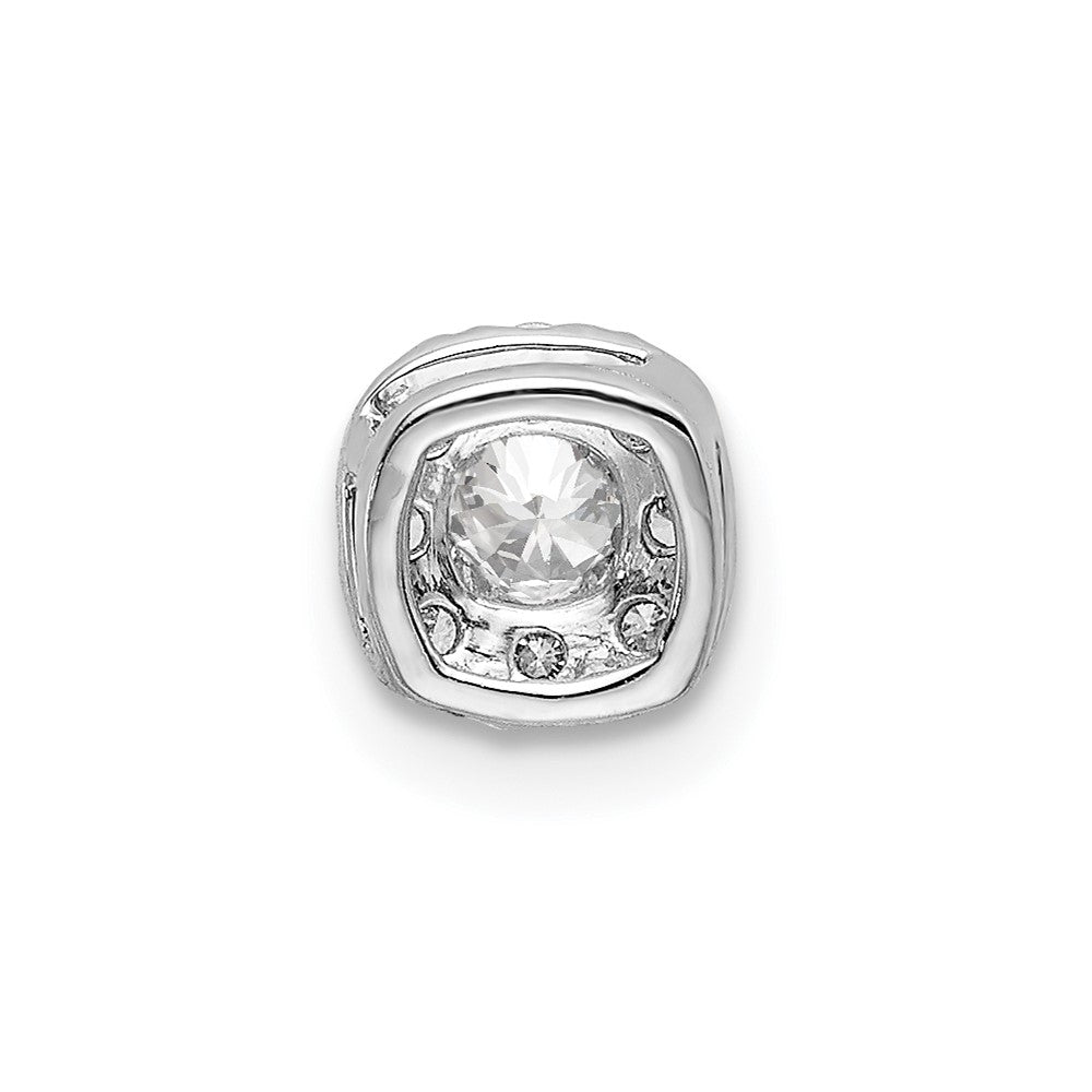 14K Weißgold 0,25 ct. Laborgezüchteter Diamant VS/SI+ G+ Kissenschliff-Halo-Ketten-Gleitanhänger