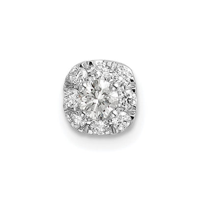 14K Weißgold 0,25 ct. Laborgezüchteter Diamant VS/SI+ G+ Kissenschliff-Halo-Ketten-Gleitanhänger