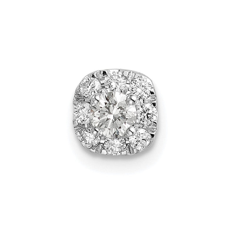 14K Weißgold 0,25 ct. Laborgezüchteter Diamant VS/SI+ G+ Kissenschliff-Halo-Ketten-Gleitanhänger