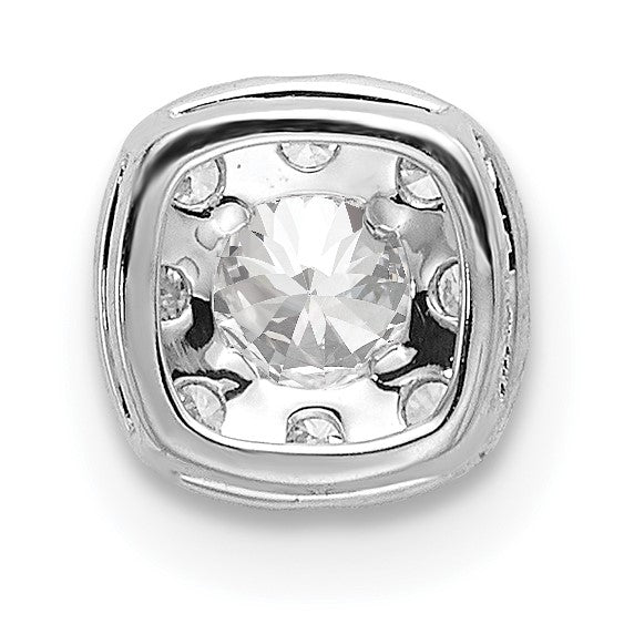 14K Weißgold 0,33 ct. Laborgezüchteter Diamant VS/SI+ G+ Kissenschliff-Halo-Ketten-Gleitanhänger