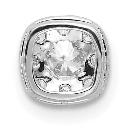 14K Weißgold 0,33 ct. Laborgezüchteter Diamant VS/SI+ G+ Kissenschliff-Halo-Ketten-Gleitanhänger