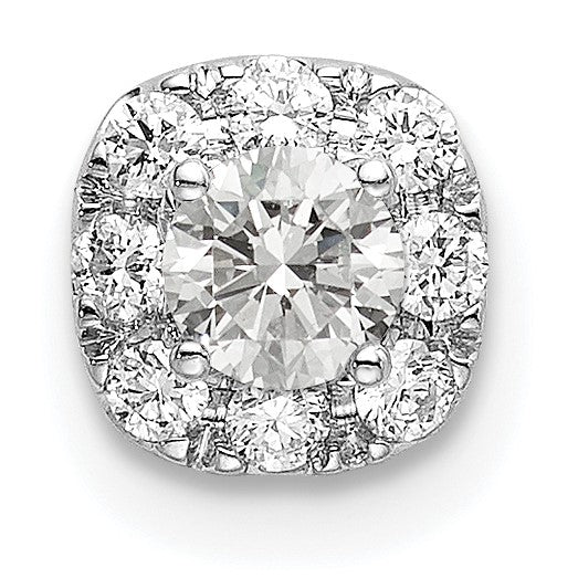 14K Weißgold 0,33 ct. Laborgezüchteter Diamant VS/SI+ G+ Kissenschliff-Halo-Ketten-Gleitanhänger