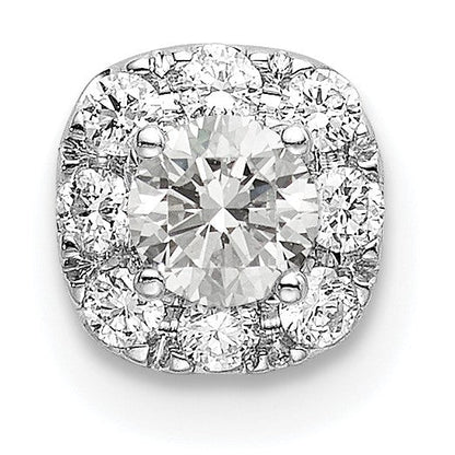 14K Weißgold 0,33 ct. Laborgezüchteter Diamant VS/SI+ G+ Kissenschliff-Halo-Ketten-Gleitanhänger