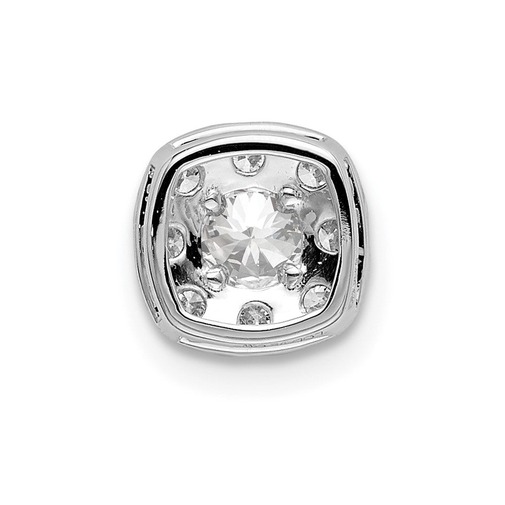 14K Weißgold 0,5 ct. Laborgezüchteter Diamant VS/SI+ G+ Kompletter Kissen-Halo-Ketten-Gleitanhänger