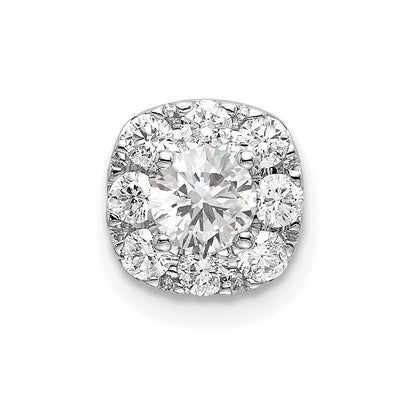 14K Weißgold 0,5 ct. Laborgezüchteter Diamant VS/SI+ G+ Kompletter Kissen-Halo-Ketten-Gleitanhänger
