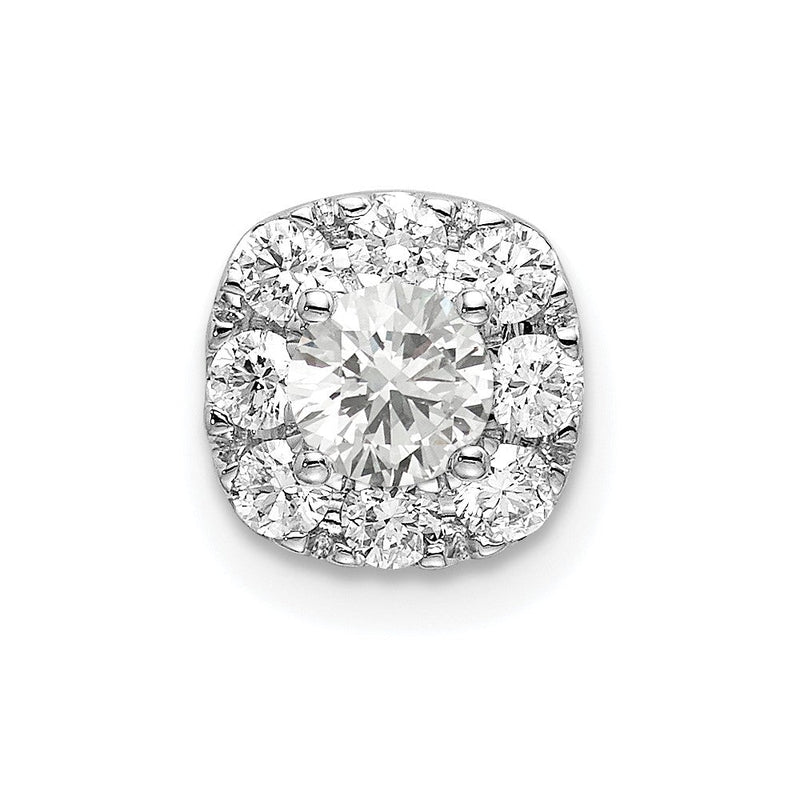 14K Weißgold 0,5 ct. Laborgezüchteter Diamant VS/SI+ G+ Kompletter Kissen-Halo-Ketten-Gleitanhänger