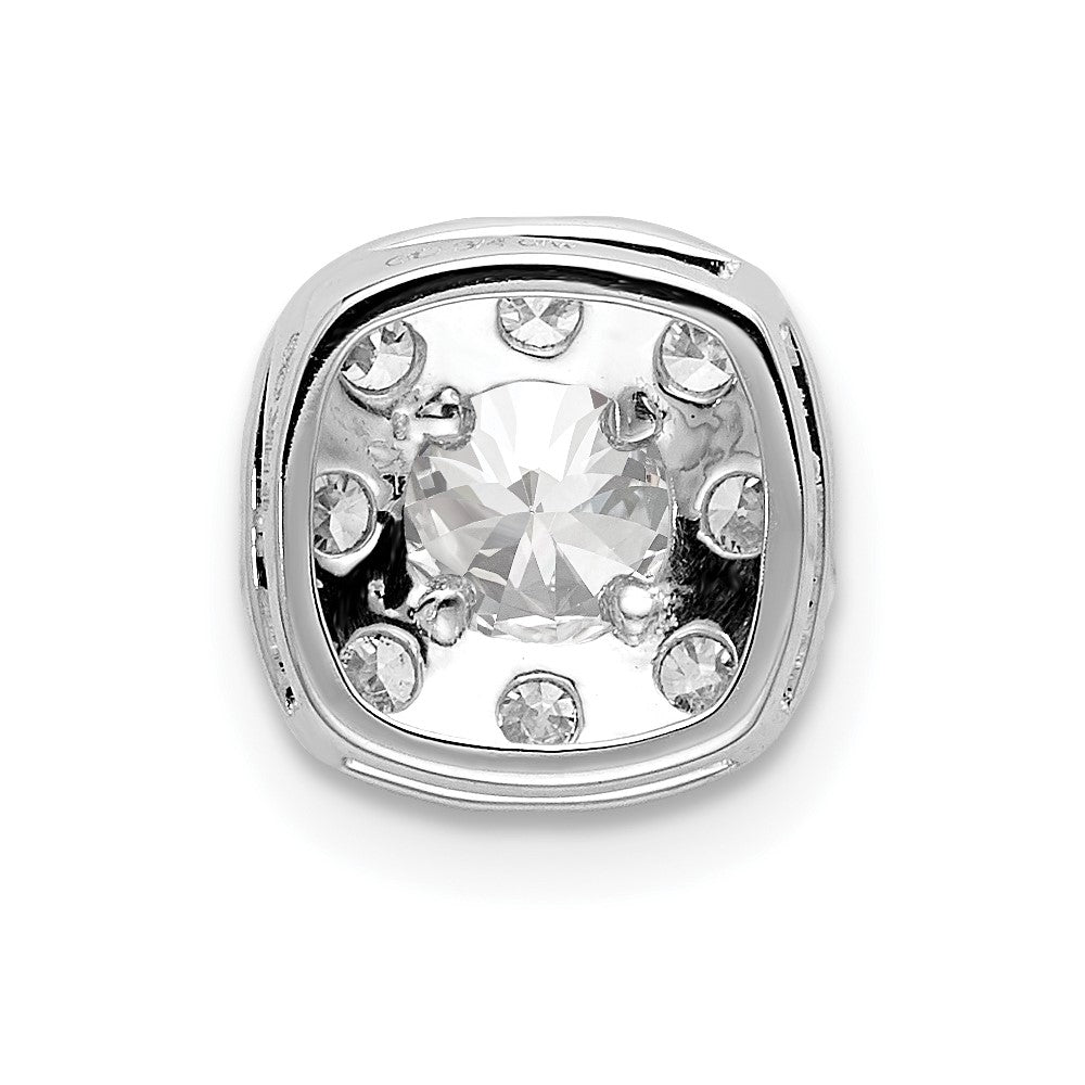 14K Weißgold 0,75 ct. Labordiamant VS/SI+ G+ im Kissenschliff Halo-Ketten-Gleitanhänger