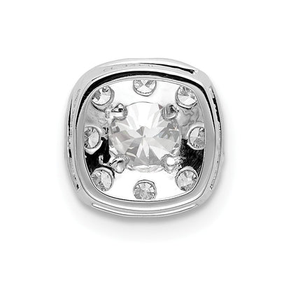 14K Weißgold 0,75 ct. Labordiamant VS/SI+ G+ im Kissenschliff Halo-Ketten-Gleitanhänger