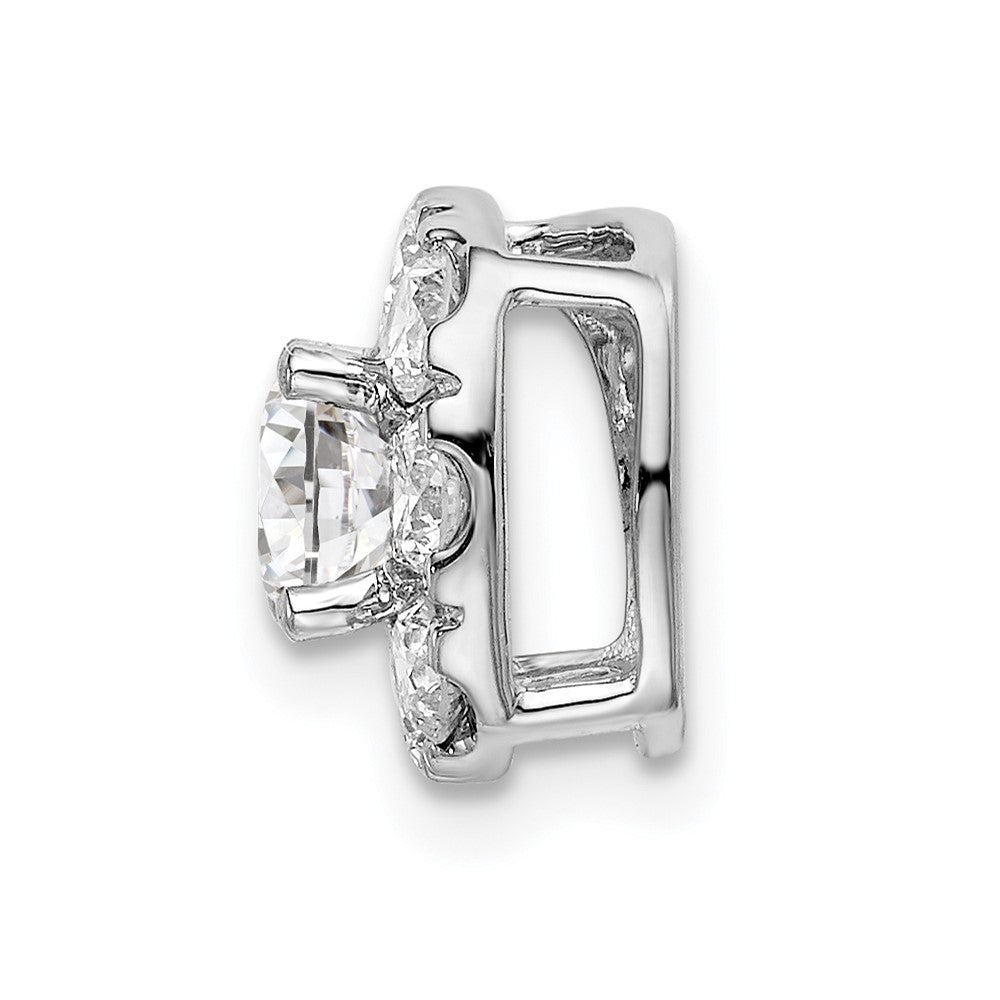 14K Weißgold Gleitanhänger mit 1 ct. Laborgezüchtetem Diamant VS/SI+ G+ im Kissenschliff mit Halo an Kette