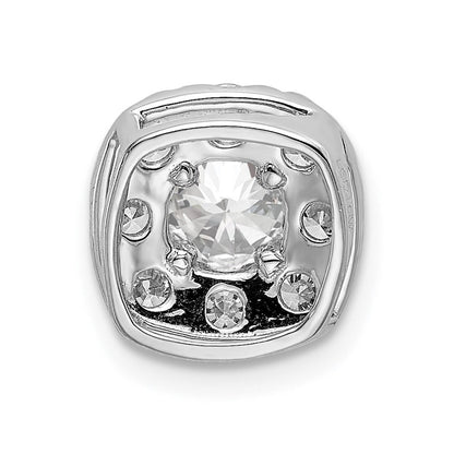 14K Weißgold Gleitanhänger mit 1 ct. Laborgezüchtetem Diamant VS/SI+ G+ im Kissenschliff mit Halo an Kette