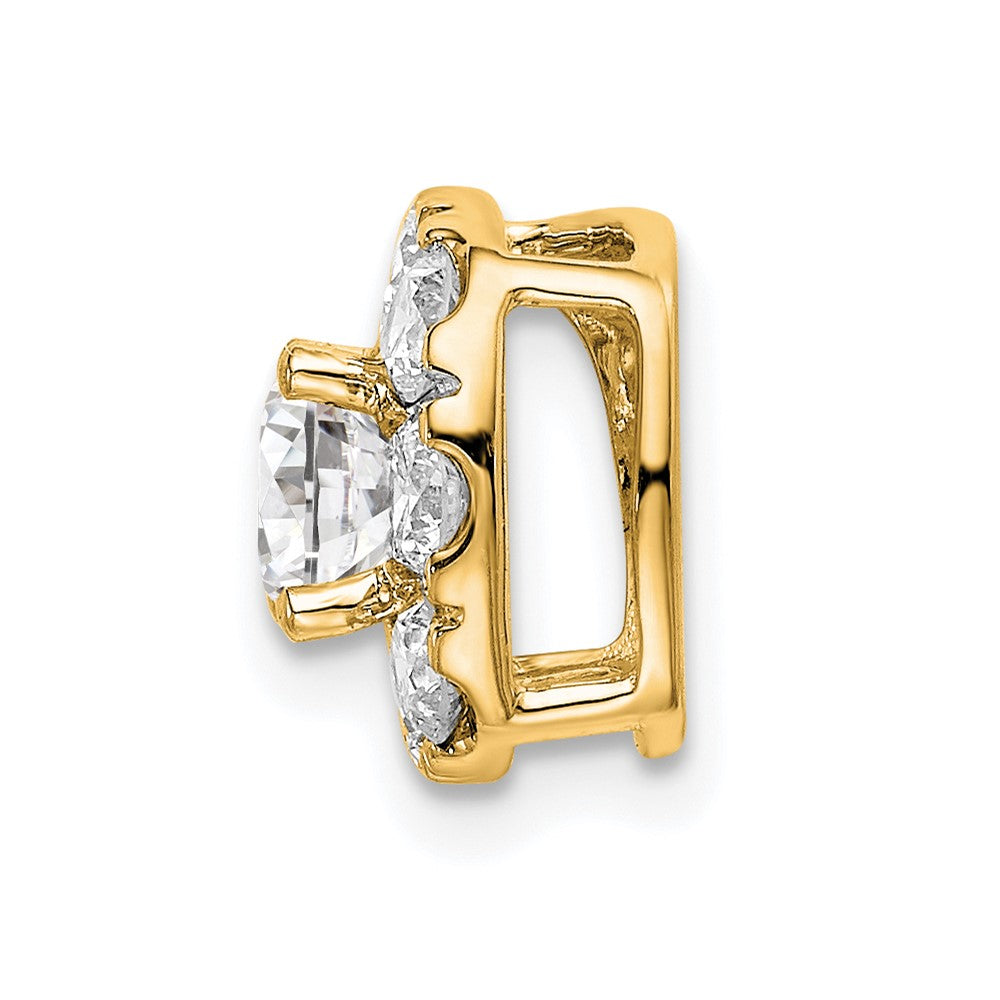 14K Gelbgold 1 ct. Laborgezüchteter Diamant VS/SI+ G+ Kissenschliff-Halo-Ketten-Gleitanhänger