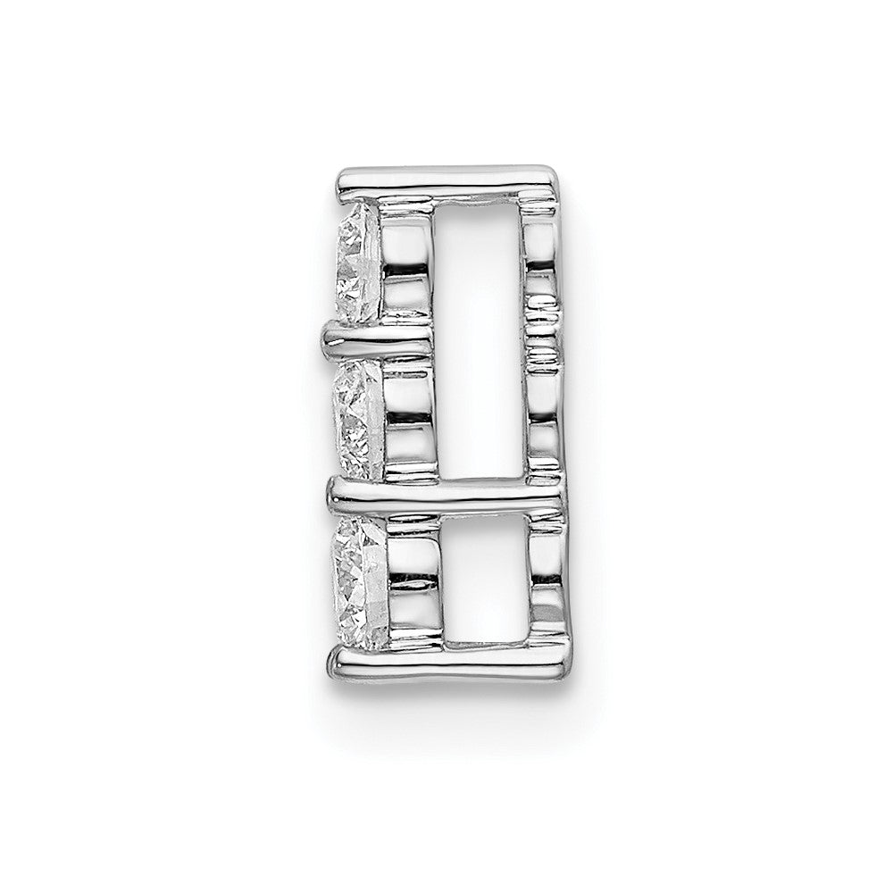 14K Weißgold 0,25 ct. Laborgezüchteter Diamant VS/SI+ G+ Dreistein-Ketten-Gleitanhänger