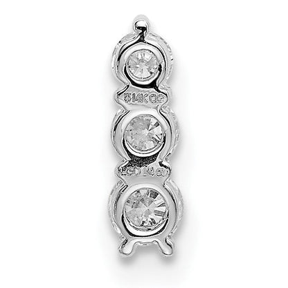 14K Weißgold 0,25 ct. Laborgezüchteter Diamant VS/SI+ G+ Dreistein-Ketten-Gleitanhänger