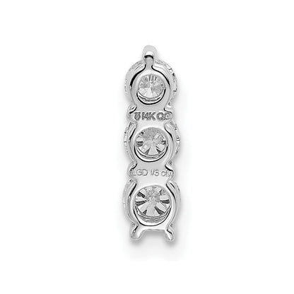 14K Weißgold Dreistein-Ketten-Gleitanhänger mit 0,33 ct. Laborgezüchtetem Diamant VS/SI+ G+