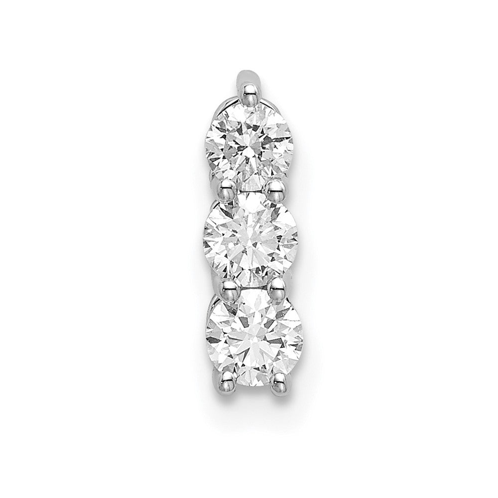 14K Weißgold Dreistein-Ketten-Gleitanhänger mit 0,33 ct. Laborgezüchtetem Diamant VS/SI+ G+