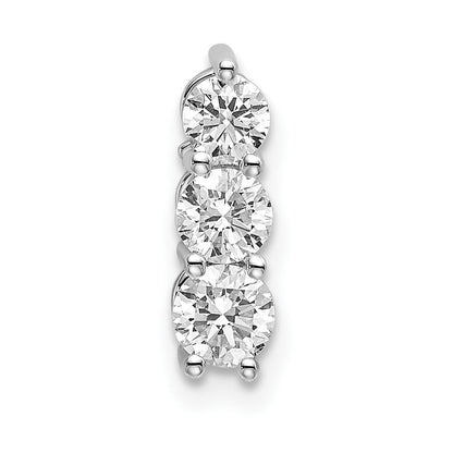14K Weißgold Drei-Stein-Gleitanhänger mit 0,5 ct. im Labor gezüchteten Diamanten VS/SI+ G+