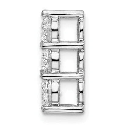 14K Weißgold 0,75 ct. Labordiamant VS/SI+ G+ Dreistein-Ketten-Gleitanhänger