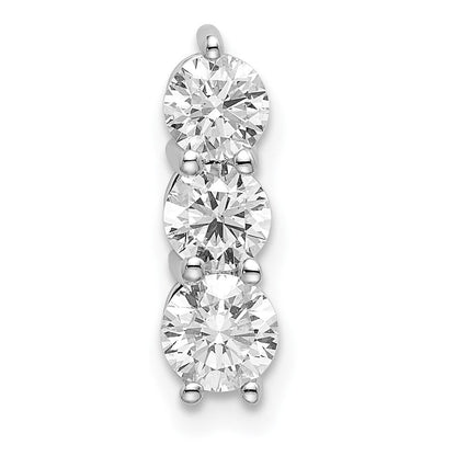 14K Weißgold 0,75 ct. Labordiamant VS/SI+ G+ Dreistein-Ketten-Gleitanhänger