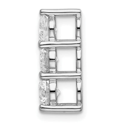 14K Weißgold 1 ct. Laborgezüchteter Diamant VS/SI+ G+ Dreisteiner Ketten-Gleitanhänger