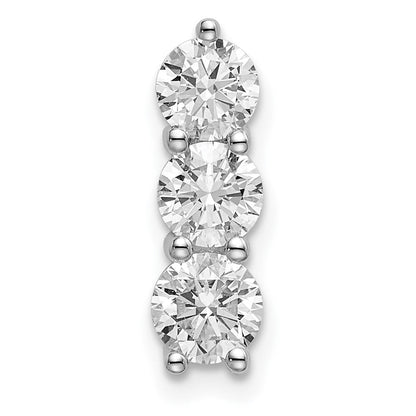14K Weißgold 1 ct. Laborgezüchteter Diamant VS/SI+ G+ Dreisteiner Ketten-Gleitanhänger