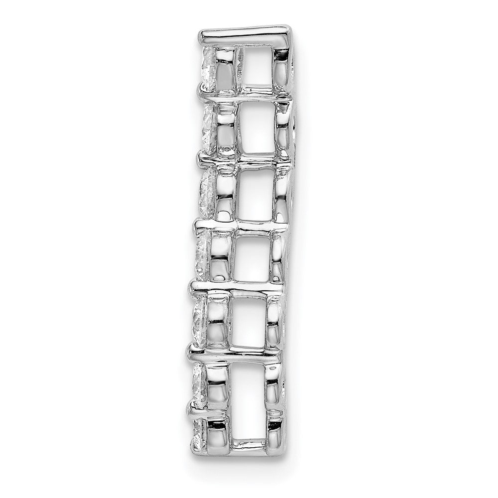14K Weißgold 0,5 ct. Laborgezüchteter Diamant VS/SI+ G+ Siebenstein Gebogener Stab Ketten-Gleitanhänger