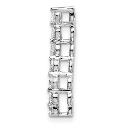 14K Weißgold 0,5 ct. Laborgezüchteter Diamant VS/SI+ G+ Siebenstein Gebogener Stab Ketten-Gleitanhänger