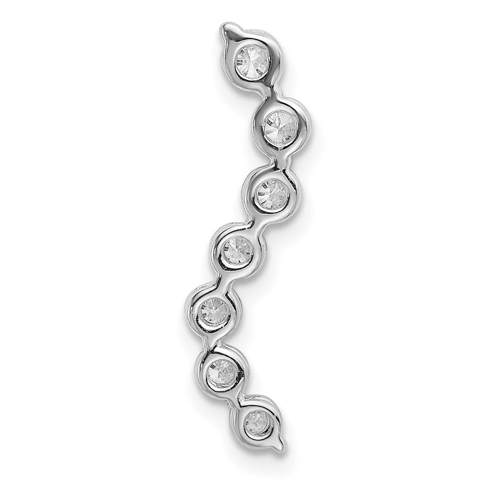 14K Weißgold 0,5 ct. Laborgezüchteter Diamant VS/SI+ G+ Siebenstein Gebogener Stab Ketten-Gleitanhänger