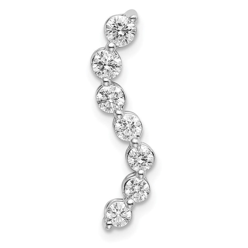 14K Weißgold 0,5 ct. Laborgezüchteter Diamant VS/SI+ G+ Siebenstein Gebogener Stab Ketten-Gleitanhänger