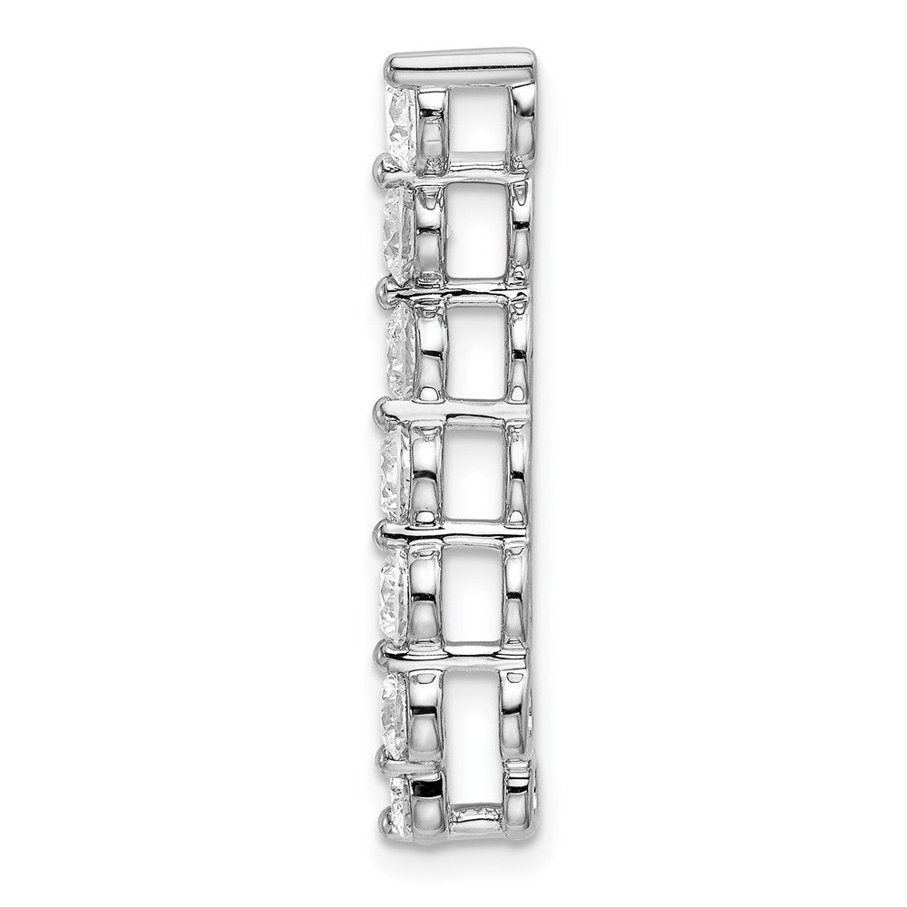 14K Weißgold 1 ct. Laborgezüchteter Diamant VS/SI+ G+ Siebenstein Gebogener-Stab-Ketten-Gleitanhänger