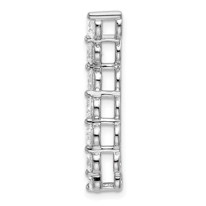 14K Weißgold 1 ct. Laborgezüchteter Diamant VS/SI+ G+ Siebenstein Gebogener-Stab-Ketten-Gleitanhänger