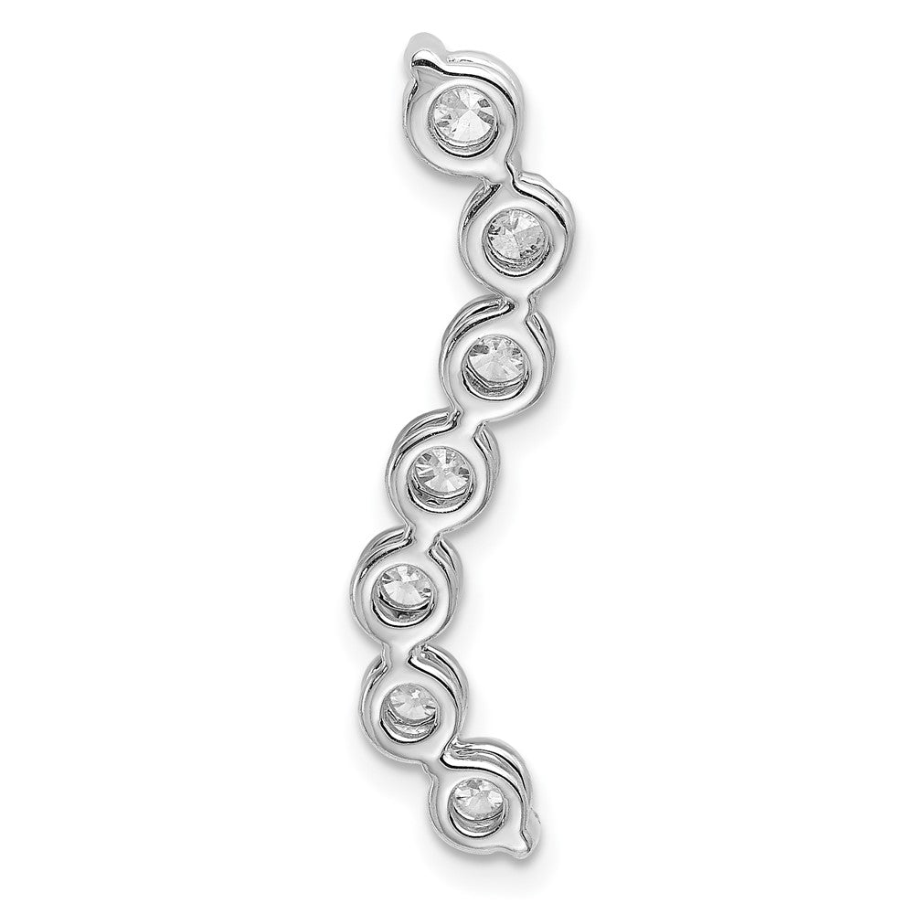 14K Weißgold 1 ct. Laborgezüchteter Diamant VS/SI+ G+ Siebenstein Gebogener-Stab-Ketten-Gleitanhänger