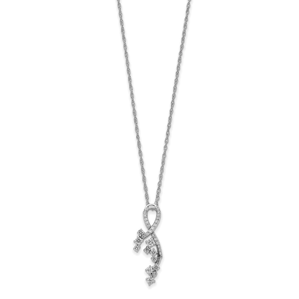 14K Weißgold Fantasie Florina Echt Diamant Kette Anhänger Halskette