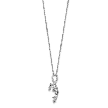 14K Weißgold Fantasie Florina Echt Diamant Kette Anhänger Halskette