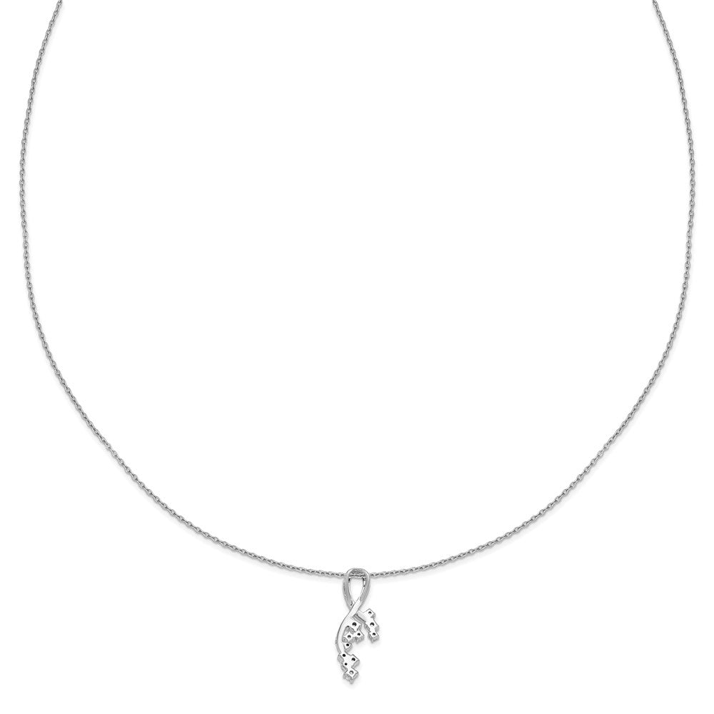 14K Weißgold Fantasie Florina Echt Diamant Kette Anhänger Halskette