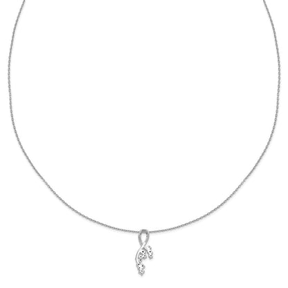 14K Weißgold Fantasie Florina Echt Diamant Kette Anhänger Halskette
